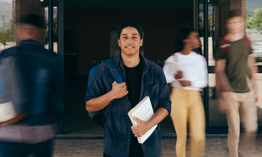 students on college campus