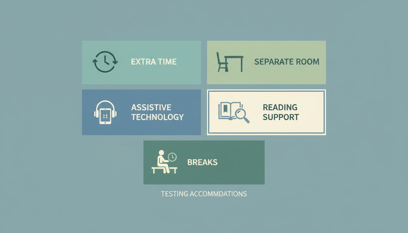Overview of the five categories of SAT accommodations available through College Board