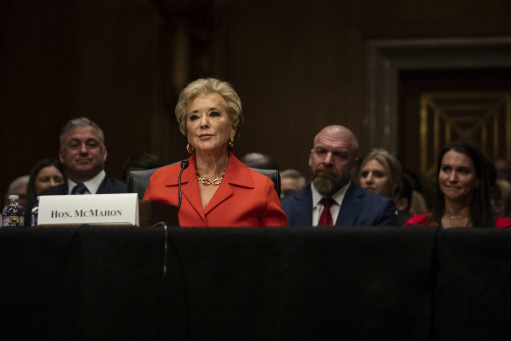 Trump’s nominee says she may break apart, not shut down Education Department