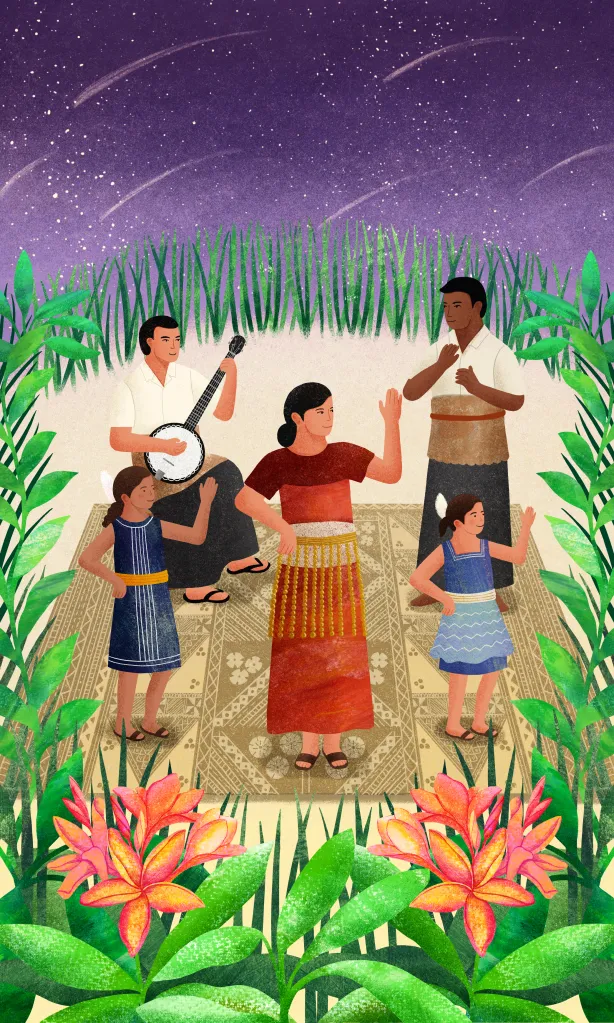 Tonga, an illustration for the Public Health Resonance Project by Sunnu Rebecca Choi