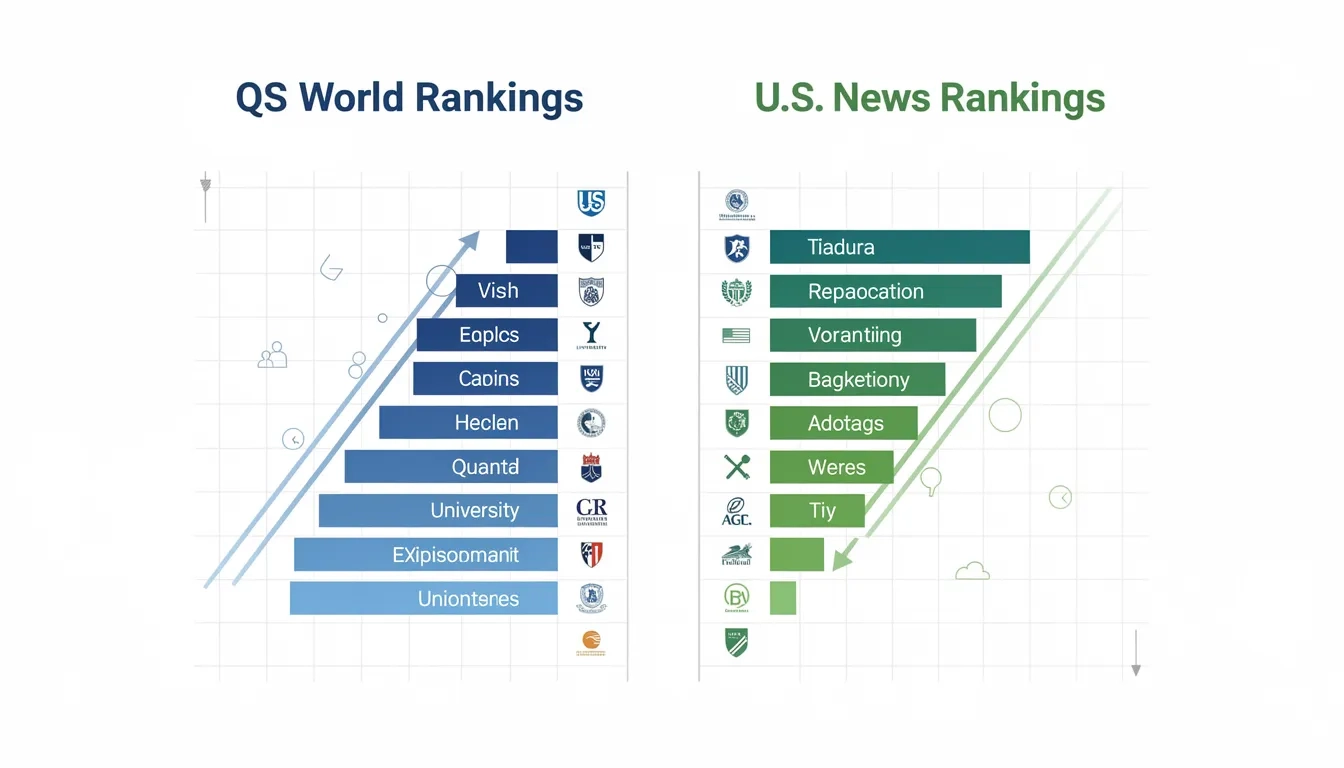 Two agriculture college ranking systems compared side by side showing different results