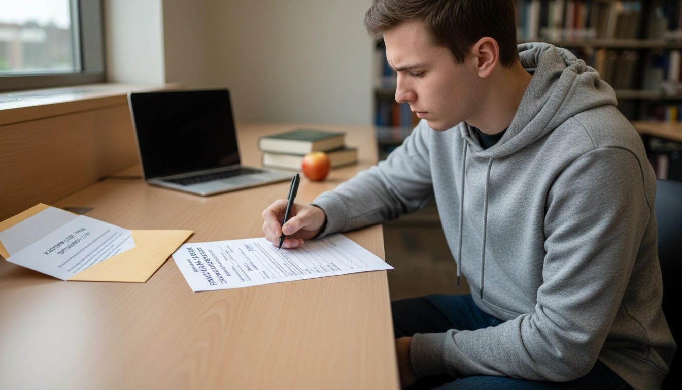 Student reporting an outside scholarship to their college financial aid office