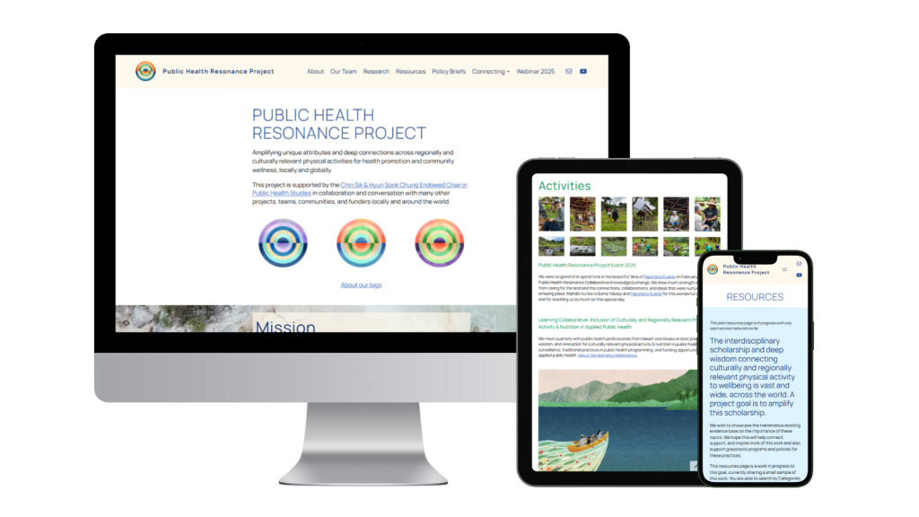 Dr. Tetine Sentell Public Health Resonance Project Website on Desktop, Tablet, and mobile screens