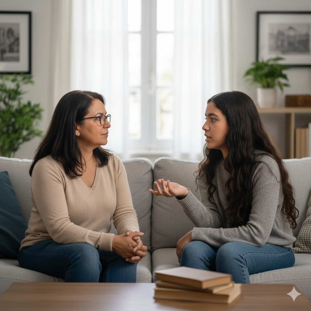 teen talking with her mom - not too late to plan your future