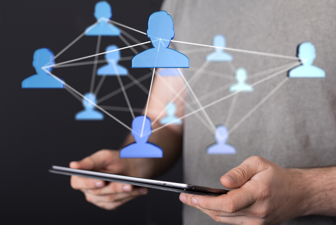 concept showing a professional network