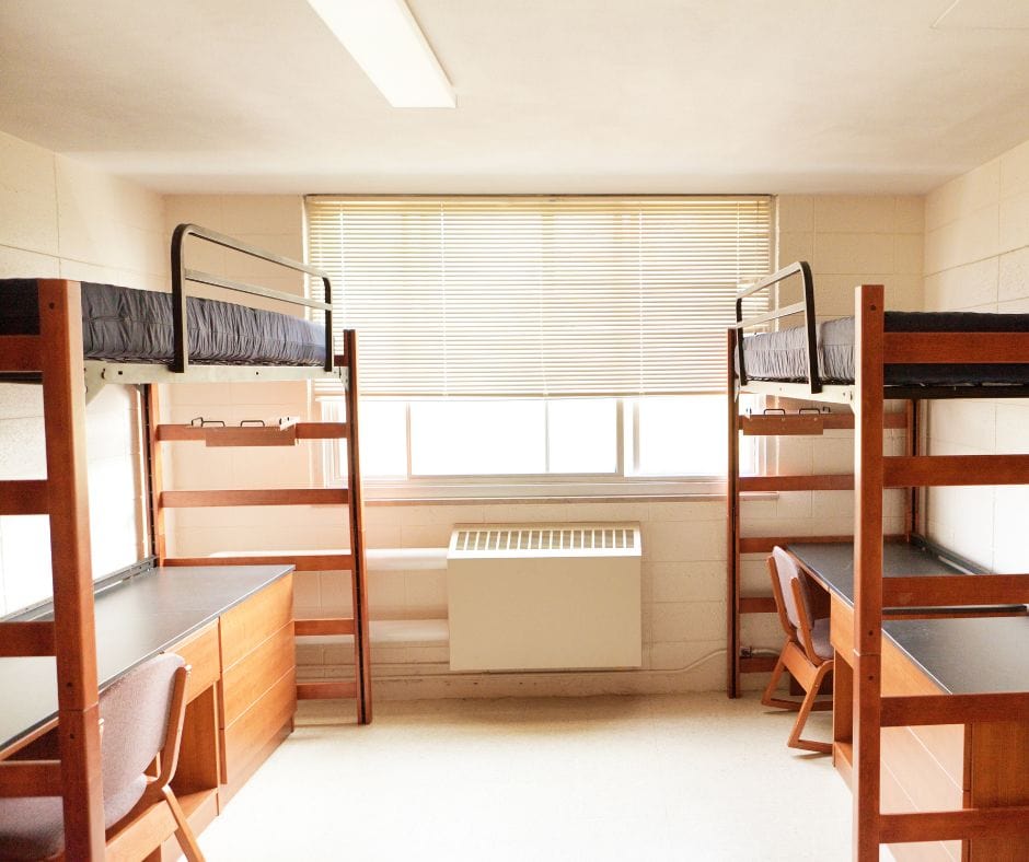 living expenses like their college dorm room