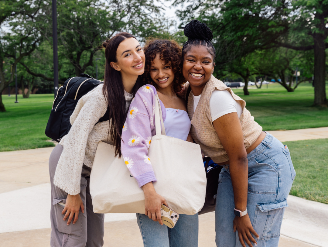 college students on campus