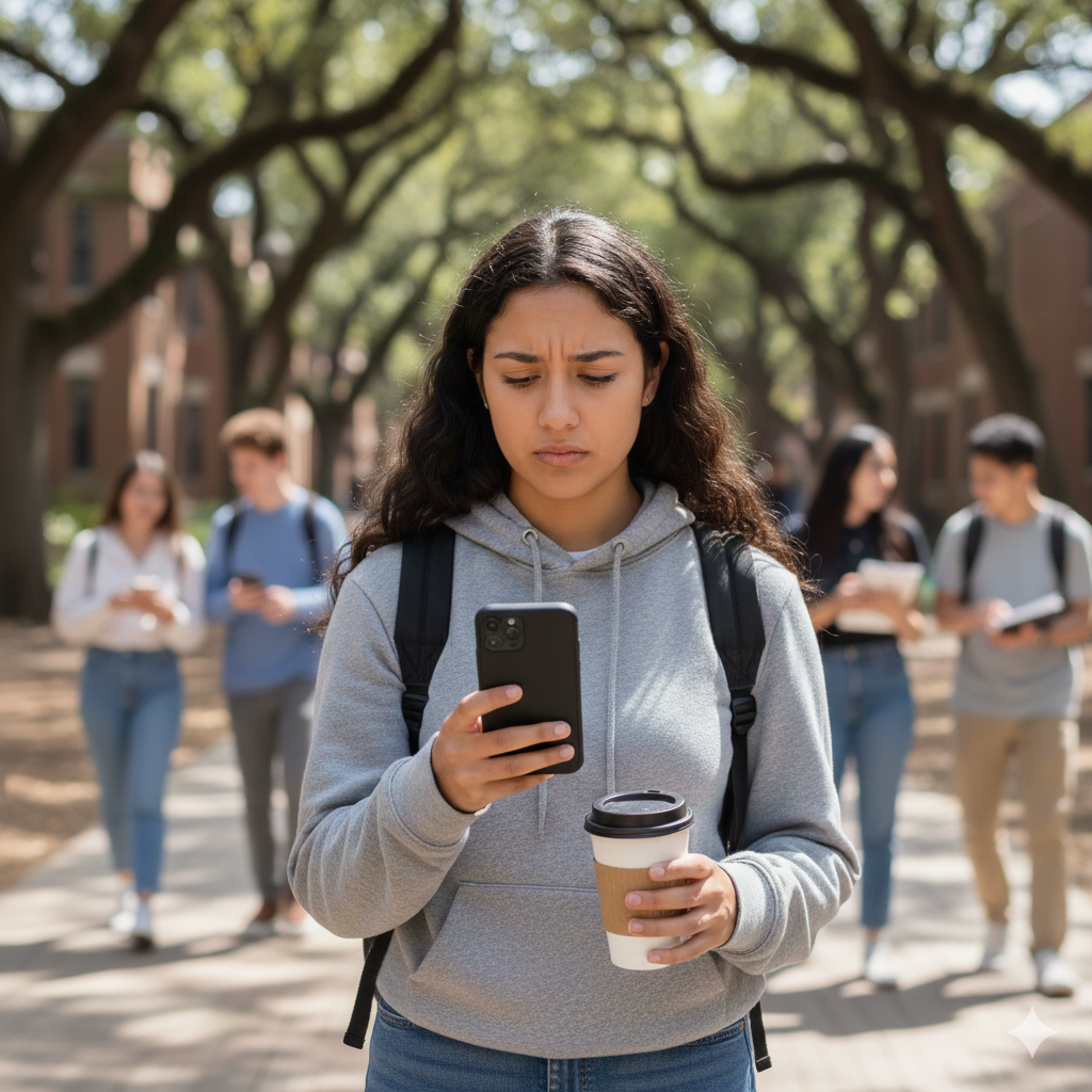 student receives a concerning scam text