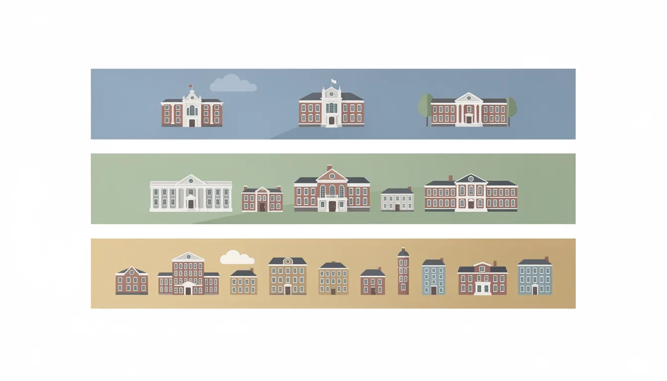 Diagram illustrating the three-tier college list framework: reach, match, and safety schools