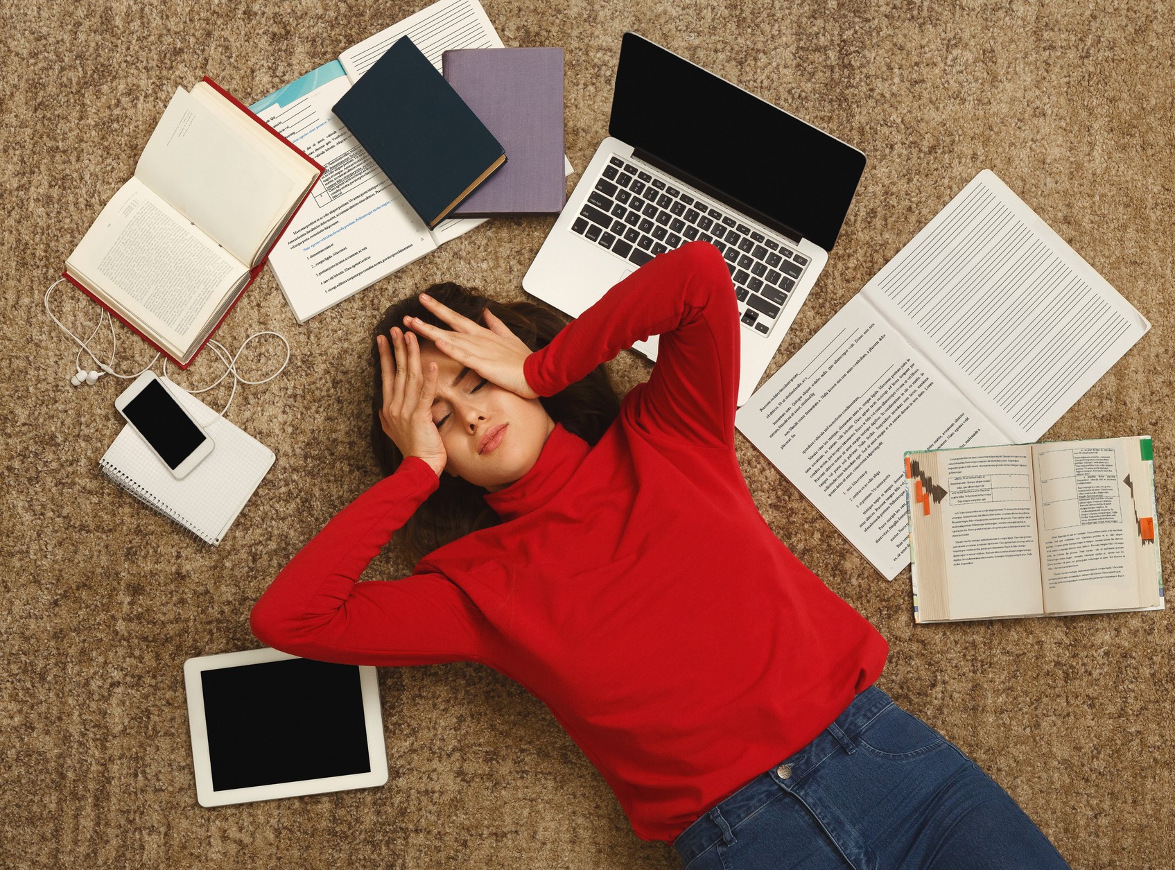 overwhelmed college student