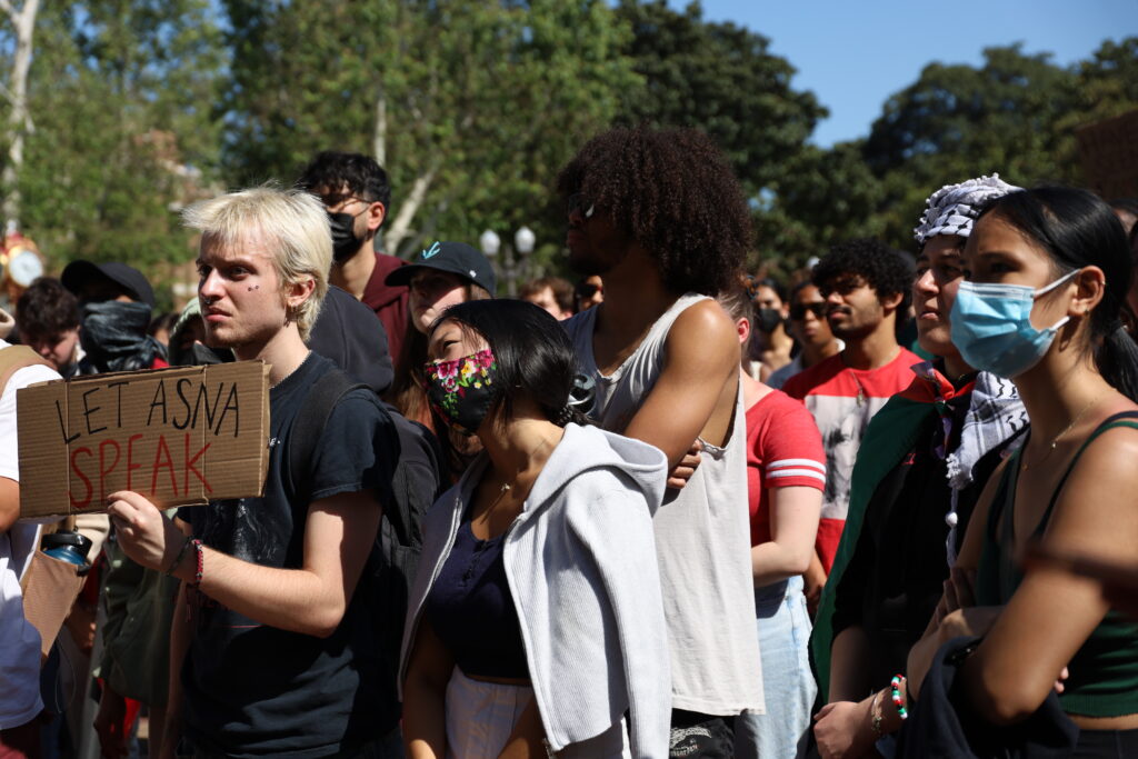 USC students march in protest of decision to cancel valedictorian’s speech