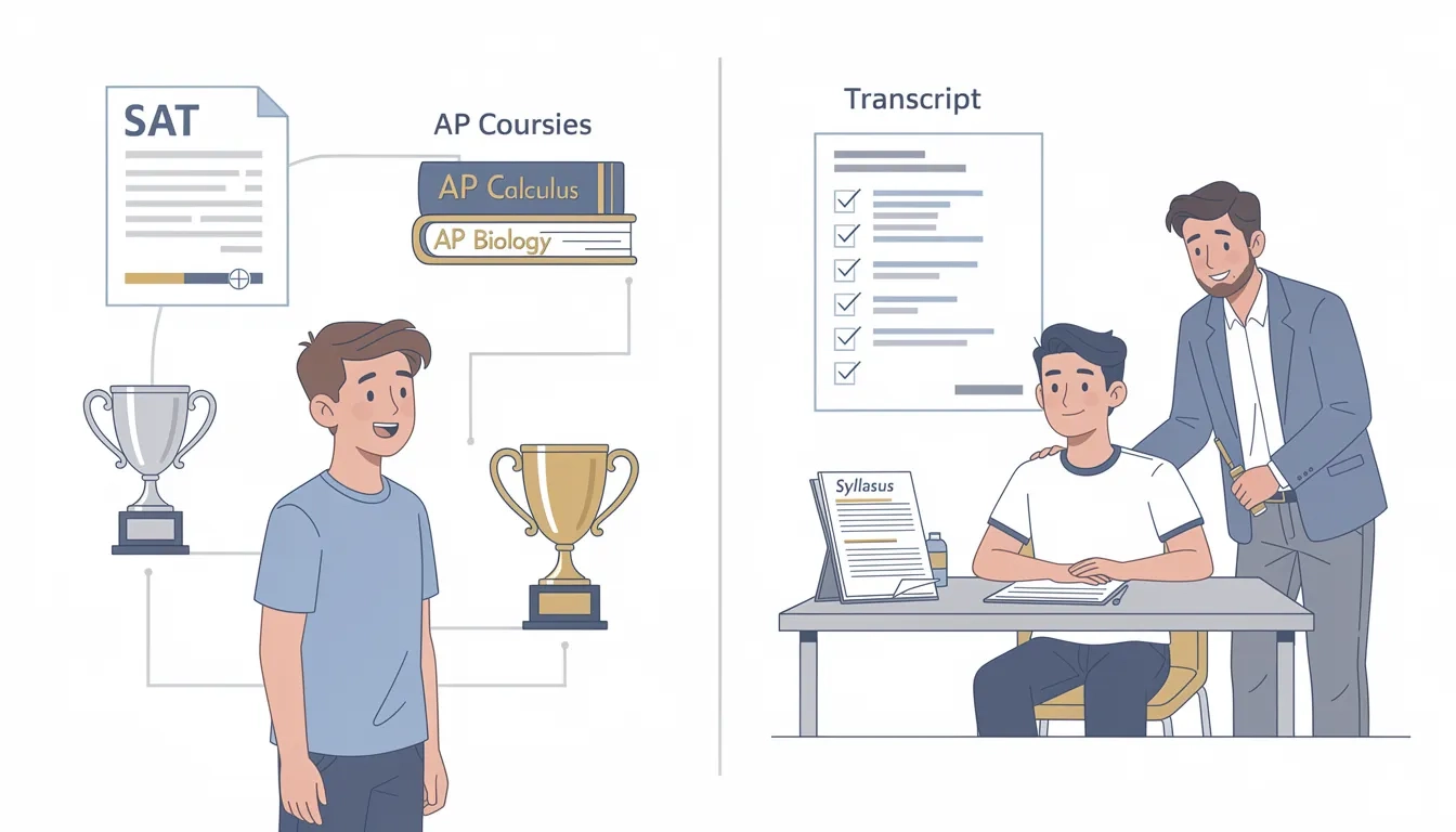 Side-by-side comparison of freshman versus transfer student evaluation criteria