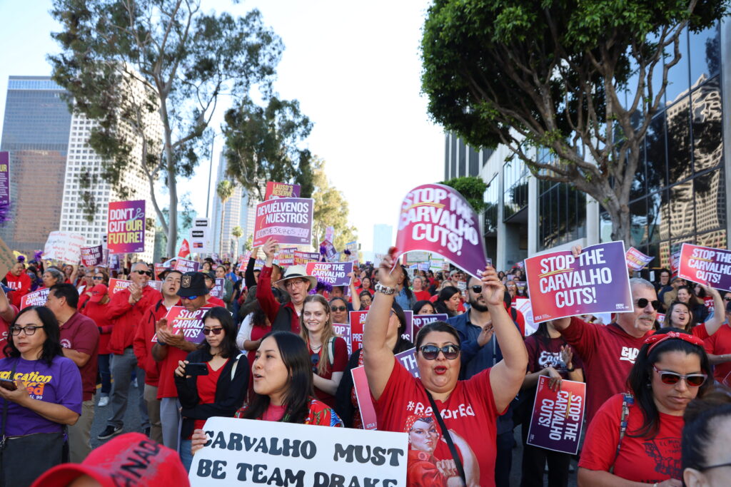 LAUSD union members rally, demand an end to alleged ‘Carvalho cuts’