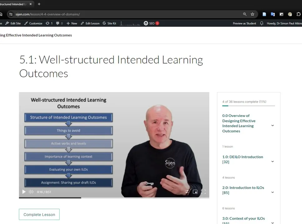 Designing Effective Intended Learning Outcomes – Simon Paul Atkinson