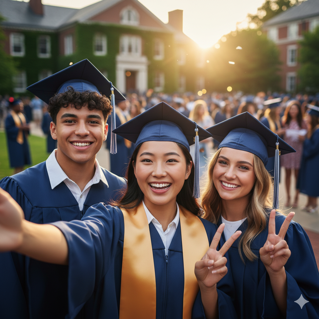 graduates taking a selfie