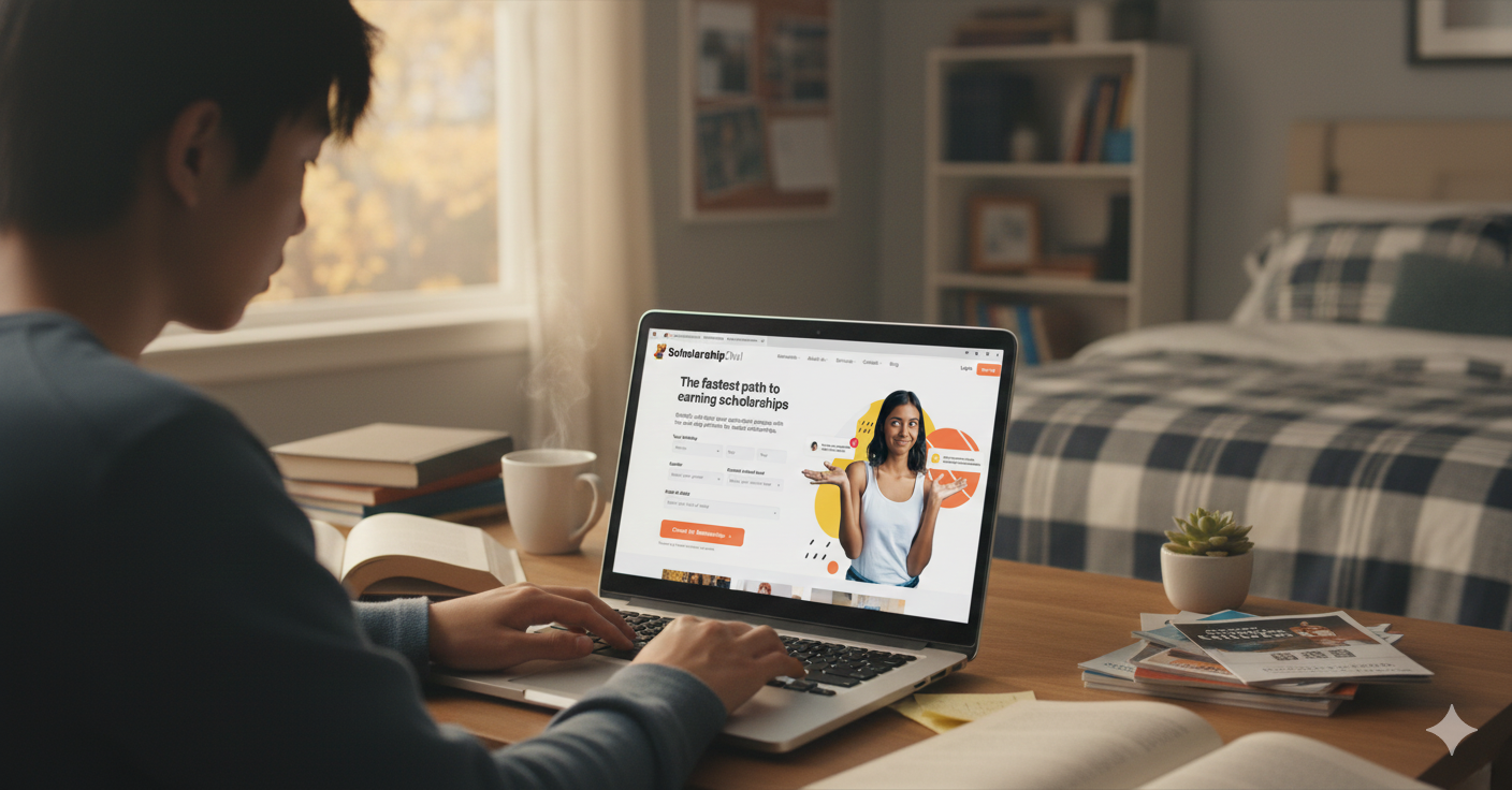 Student applying for scholarships