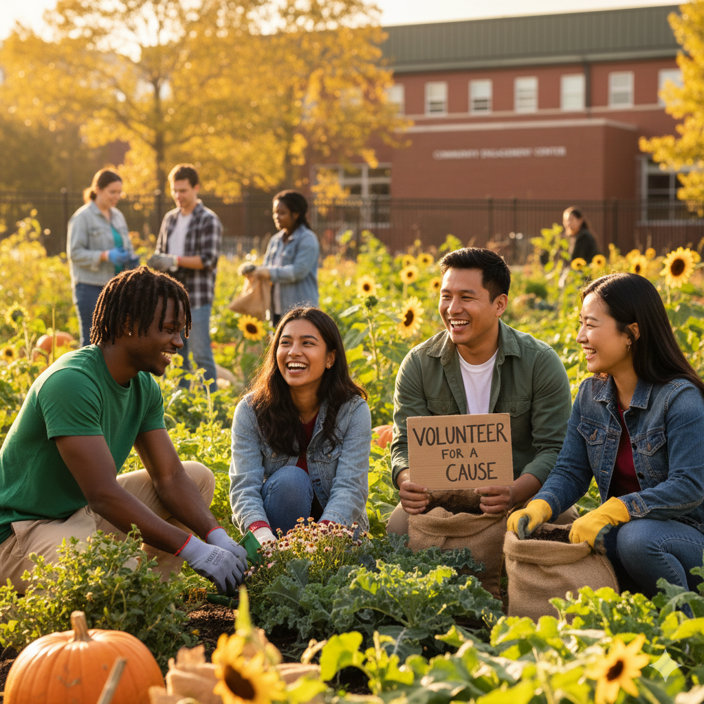 group of student volunteers