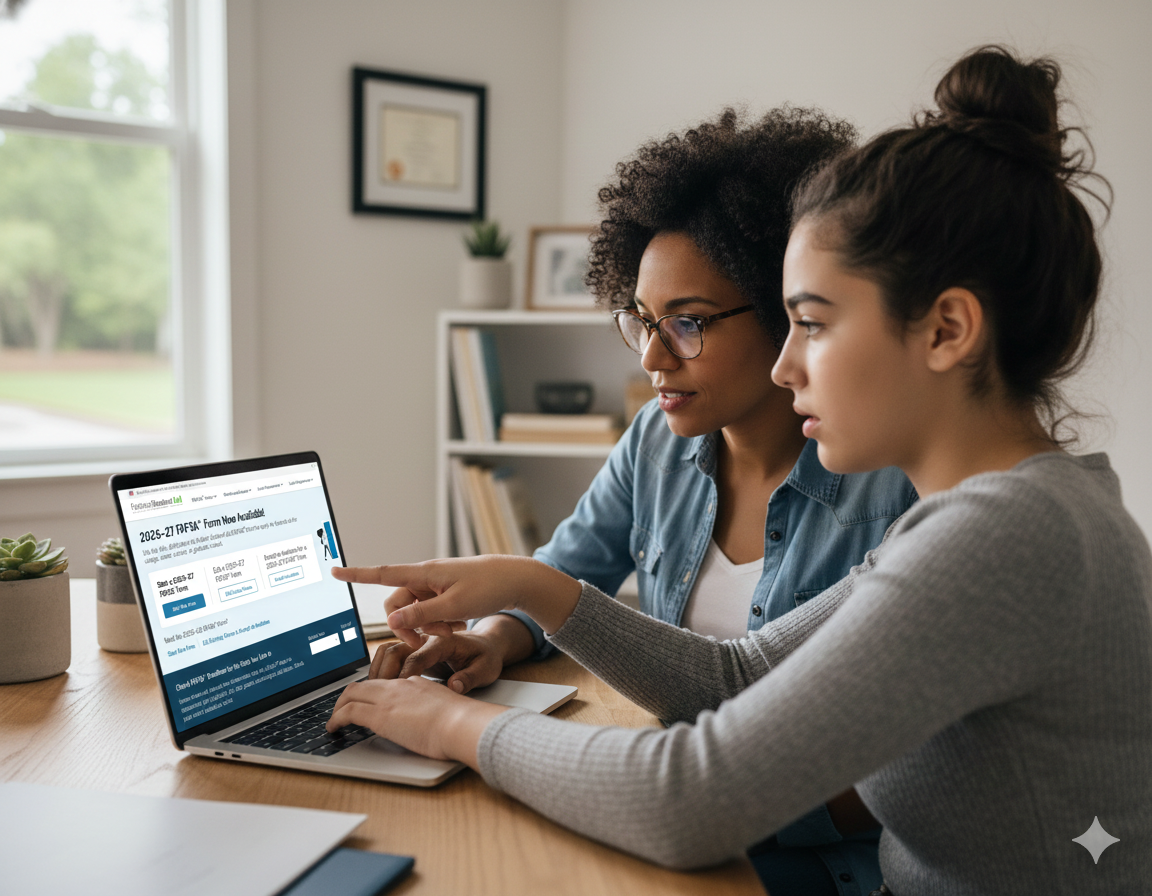 mom and daughter working on the FAFSA