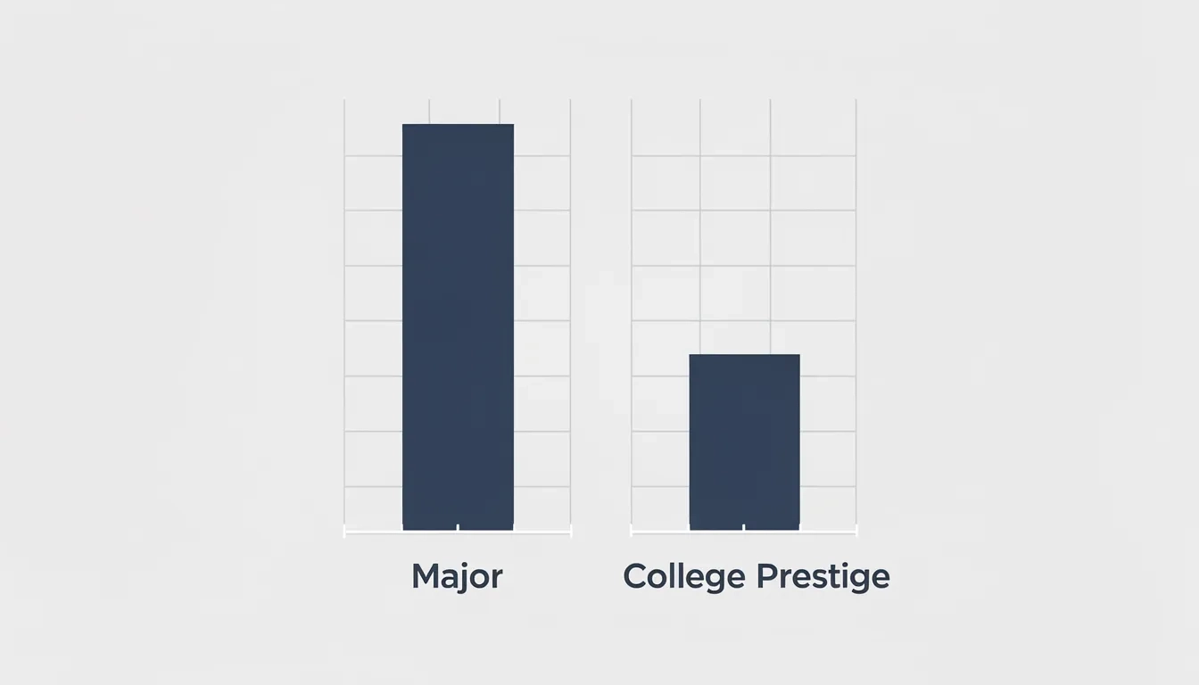 Bar chart comparing earnings impact of college major versus college prestige