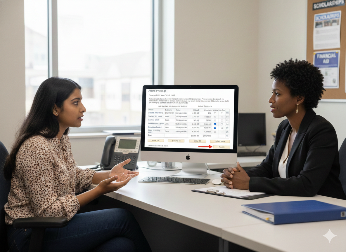 student talking with her financial aid officer