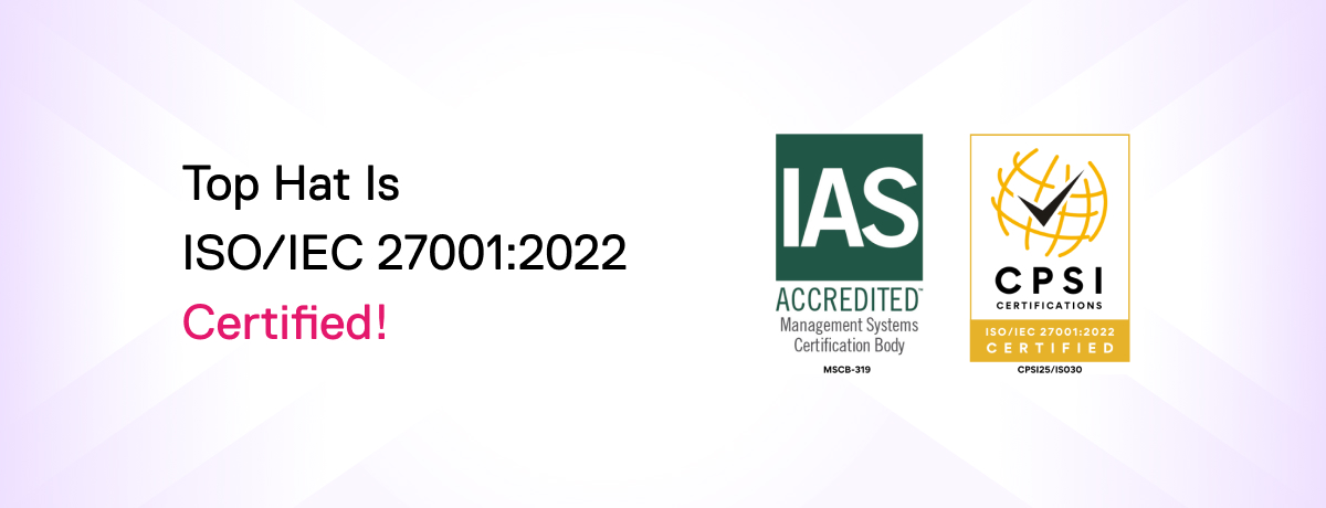 Top Hat Is Now ISO/IEC 27001:2022 Certified!