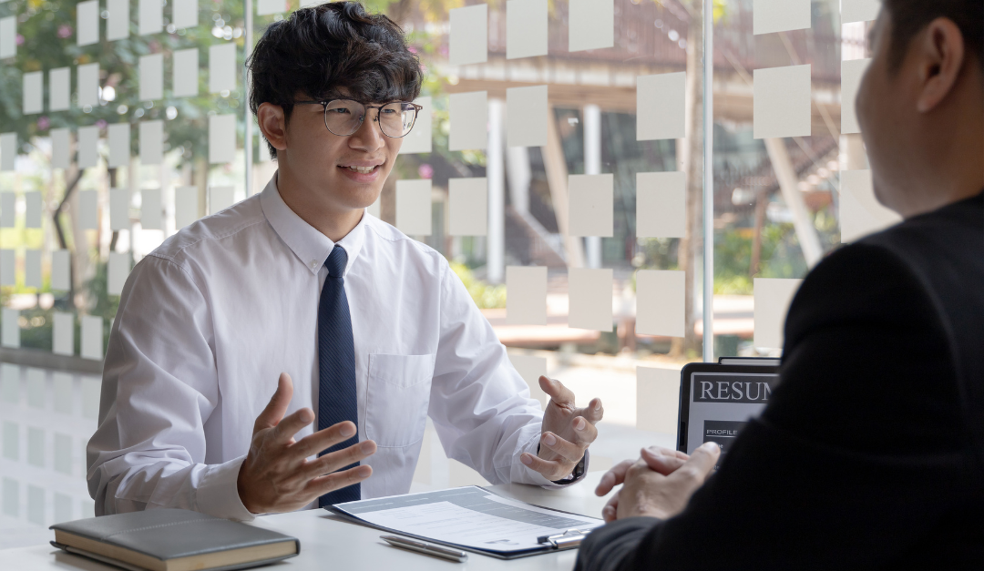 student meeting with employer
