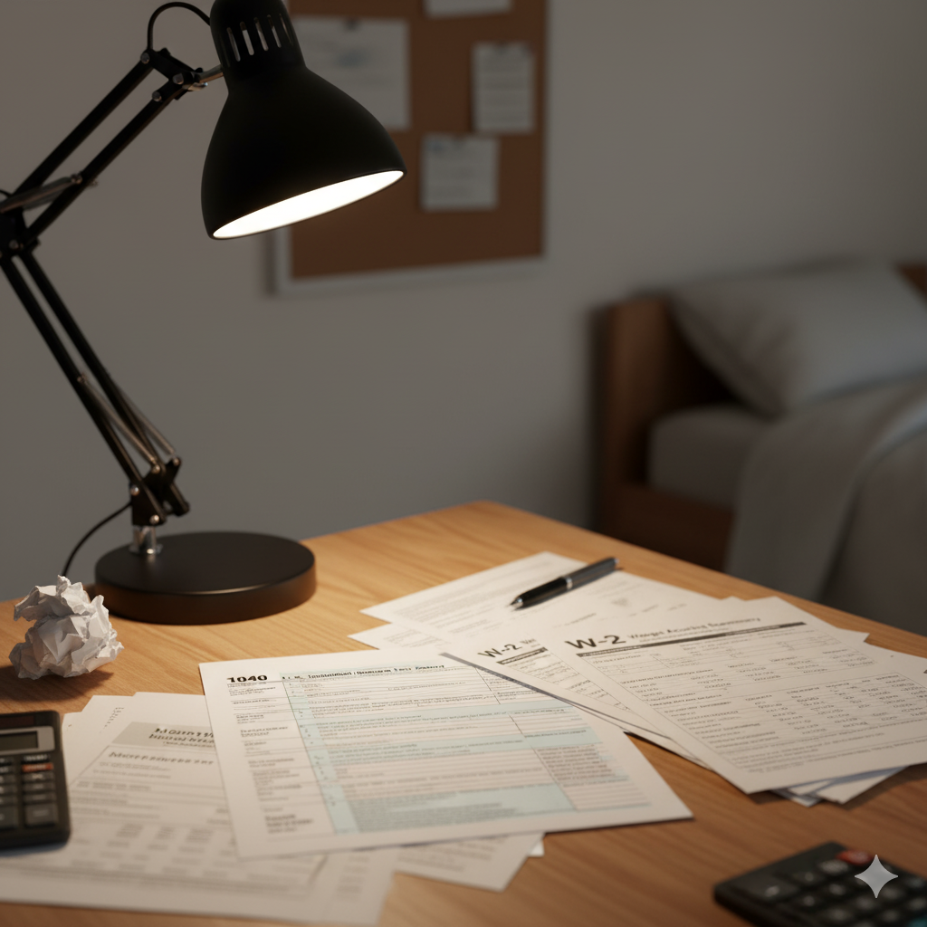 financial documents on desk for CSS Profile