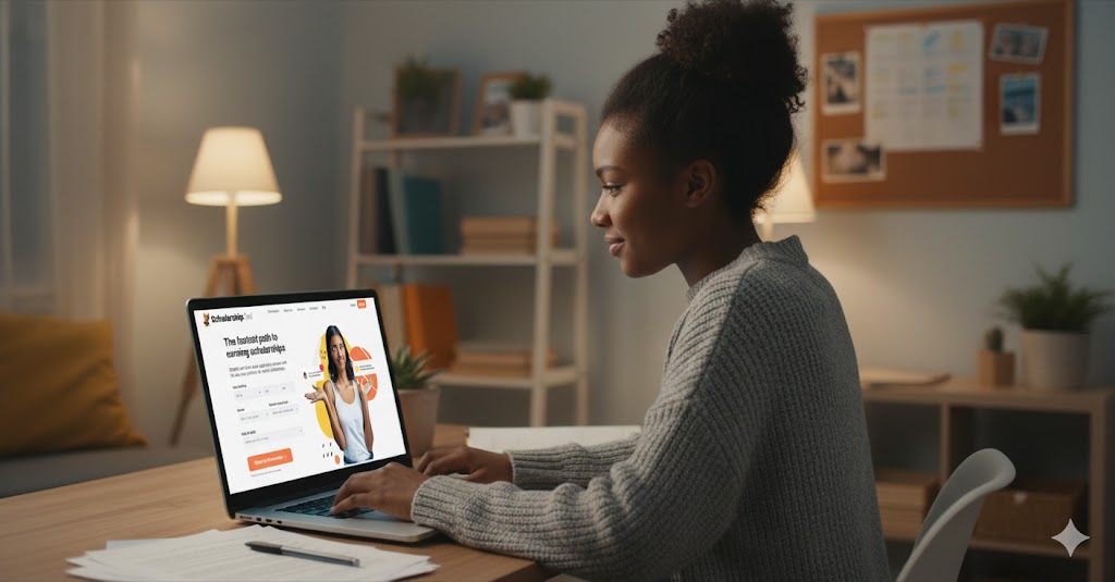 Student applying for scholarships