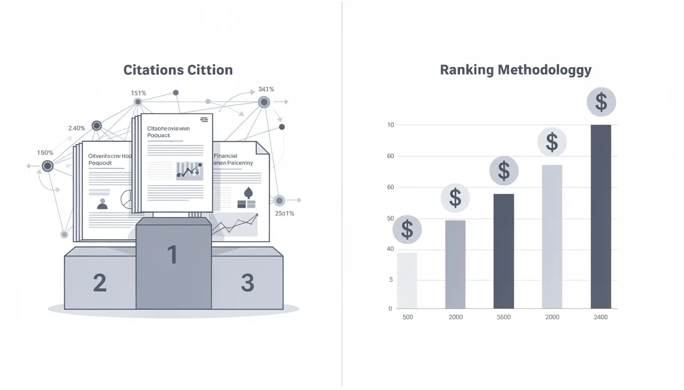 Illustration comparing research-based and earnings-based college ranking methodologies
