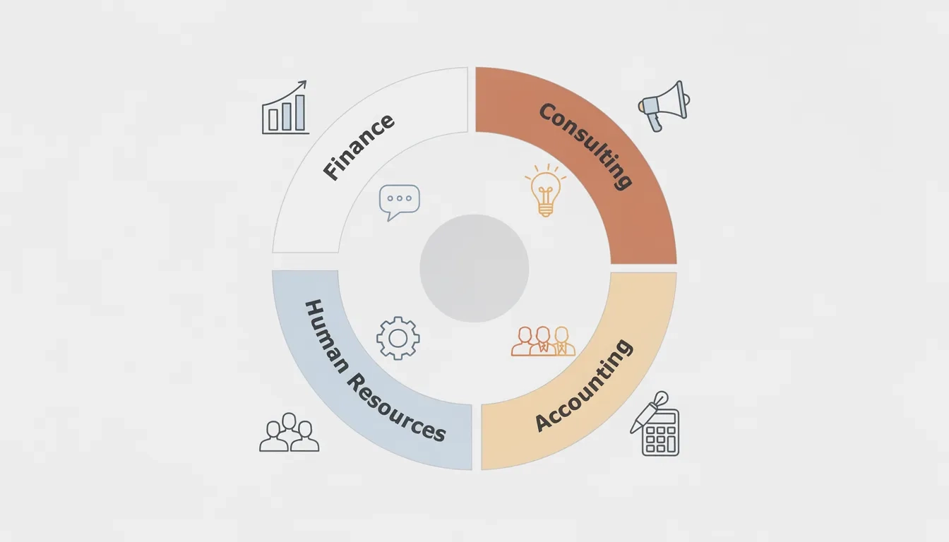 Six core business career tracks overview diagram