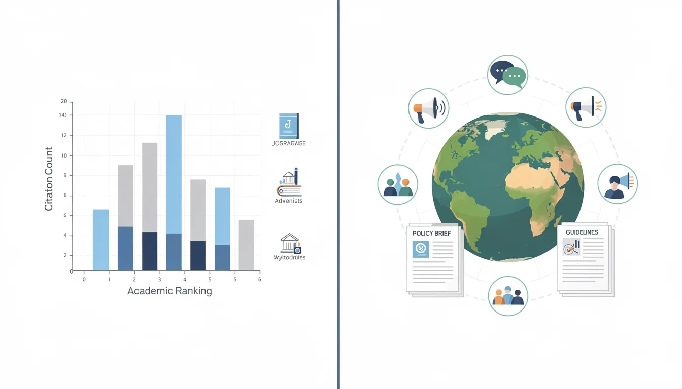 Two approaches to measuring climate research quality: citation-based rankings versus real-world impact metrics