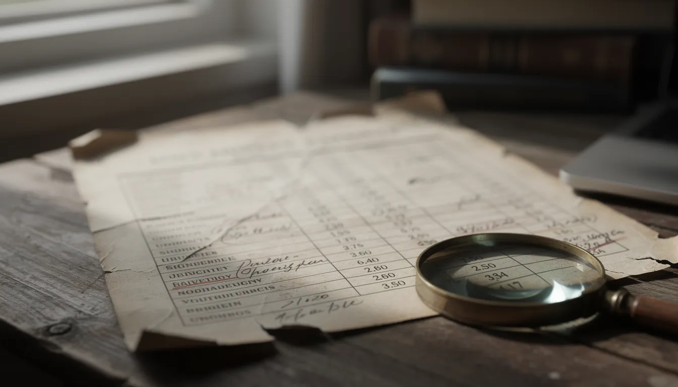 A rankings report under a magnifying glass on a desk