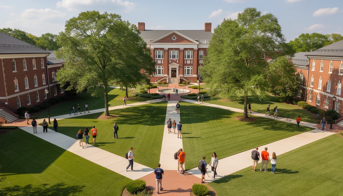 Auburn University campus aerial view