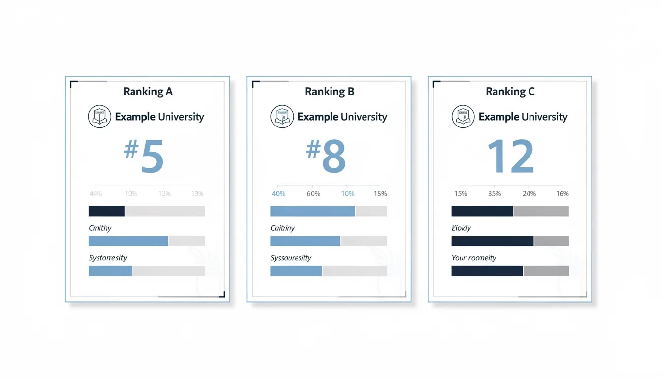 Three different diversity ranking methodologies showing varied results for the same school