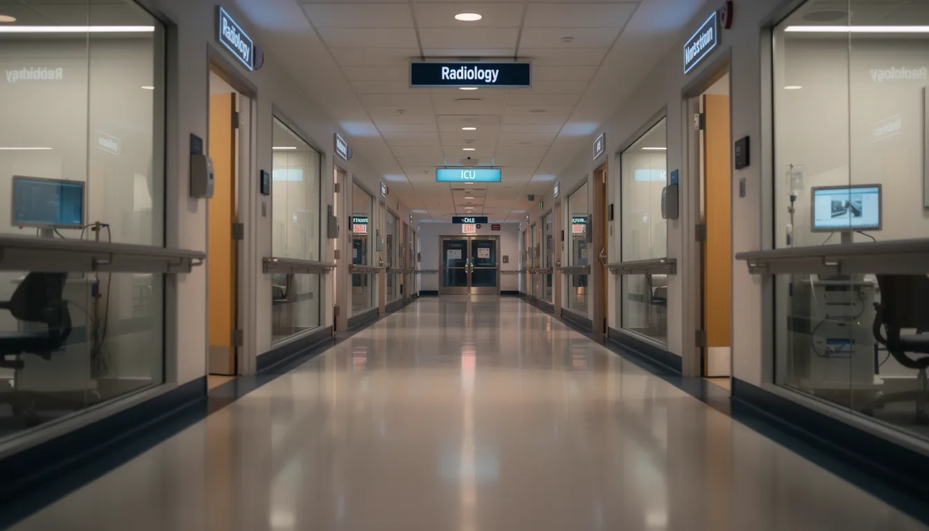 Modern hospital corridor symbolizing diverse healthcare career paths