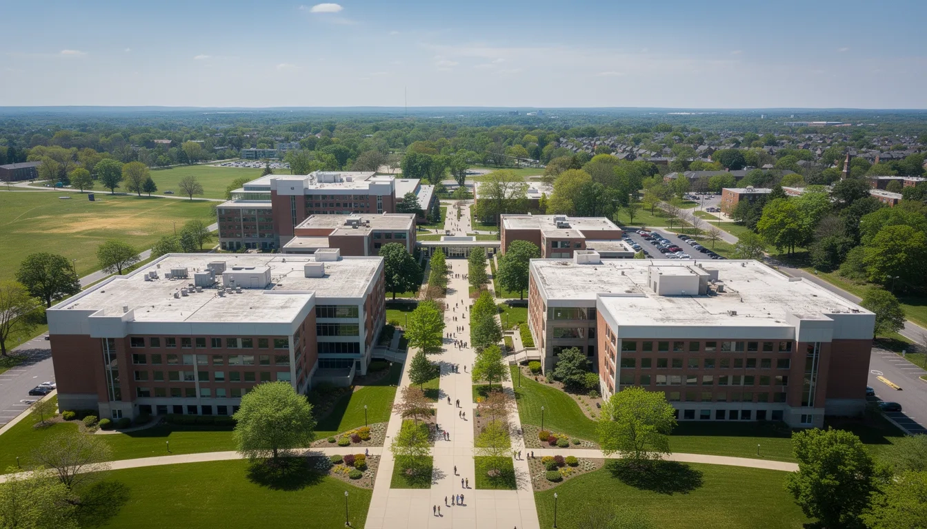 Aerial view of University at Buffalo North Campus