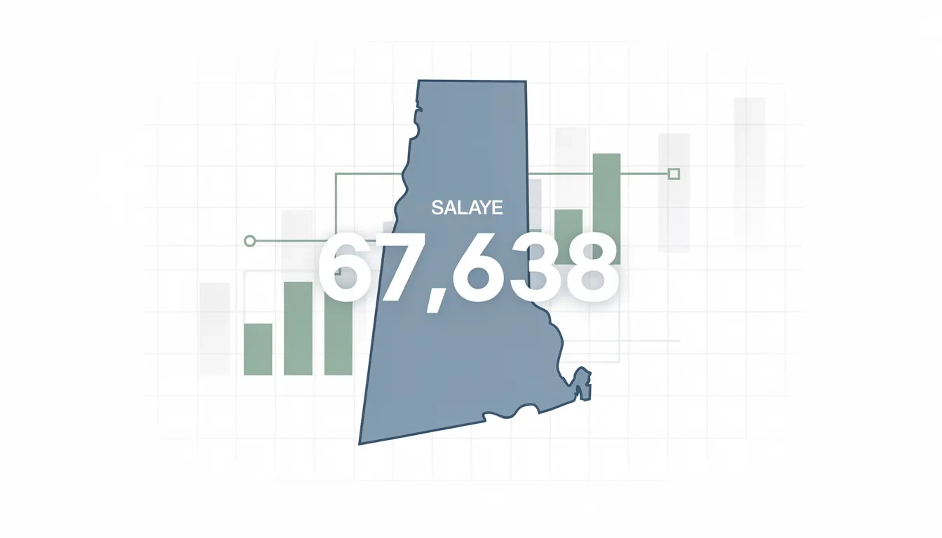 Delaware state outline with mean annual salary figure highlighted