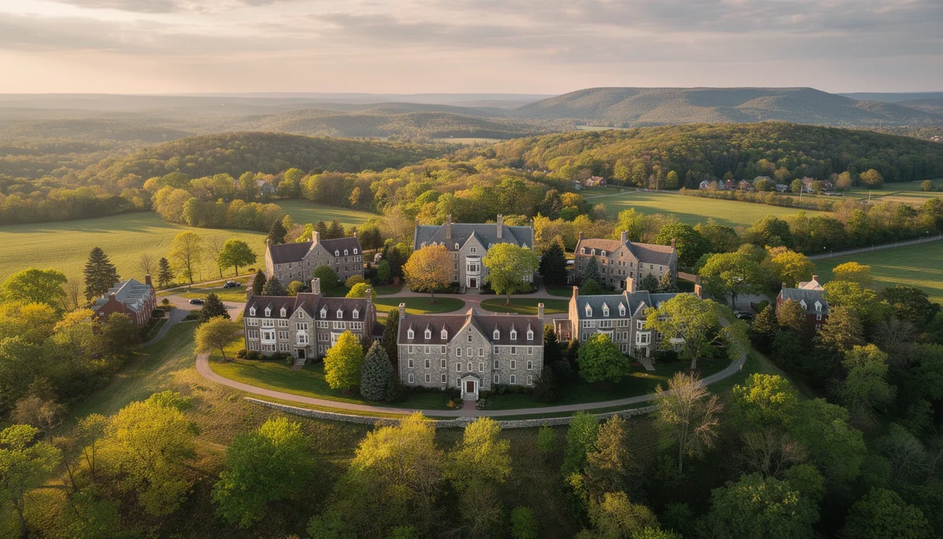 Hamilton College campus aerial view