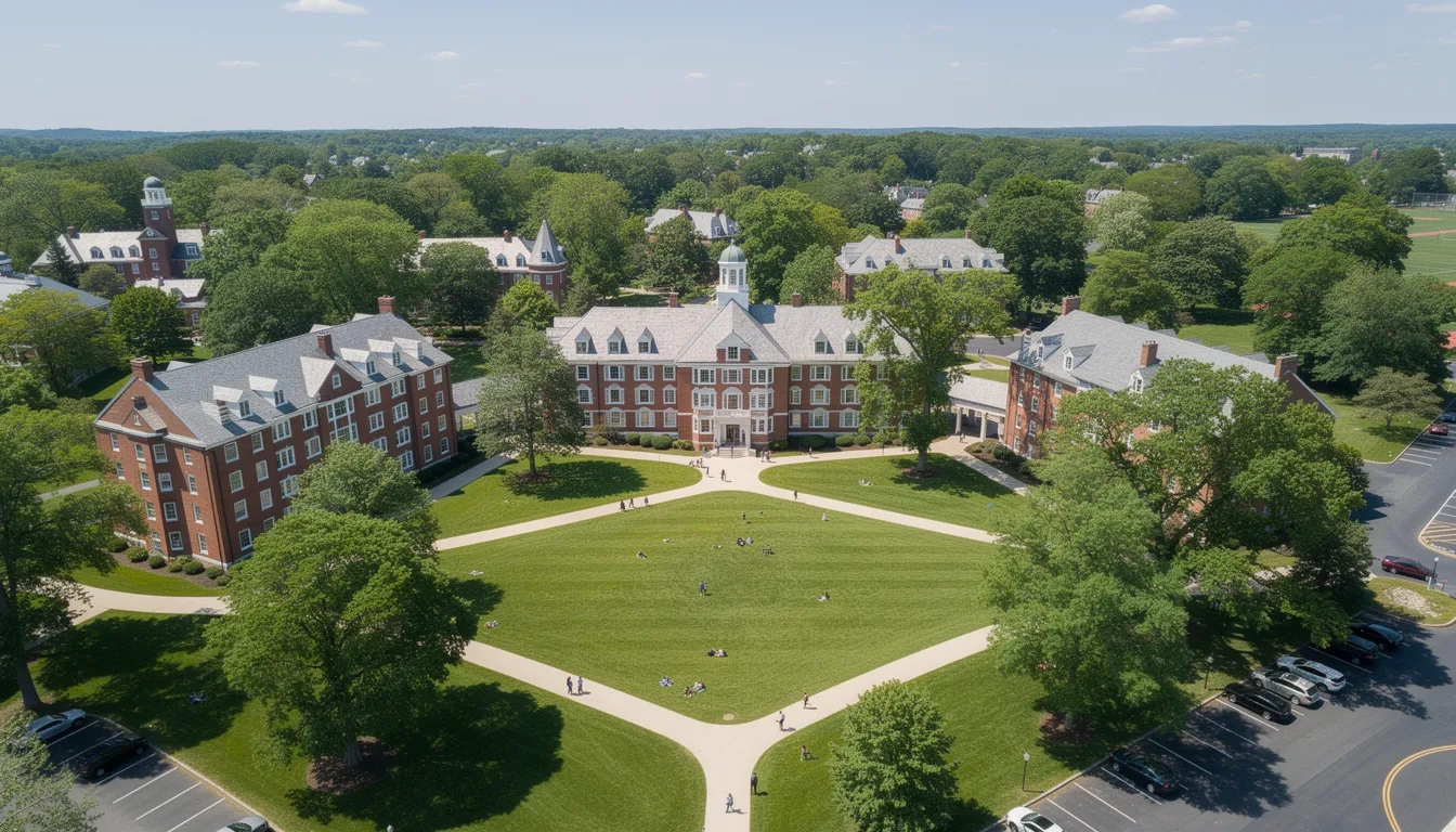 Babson College campus aerial view