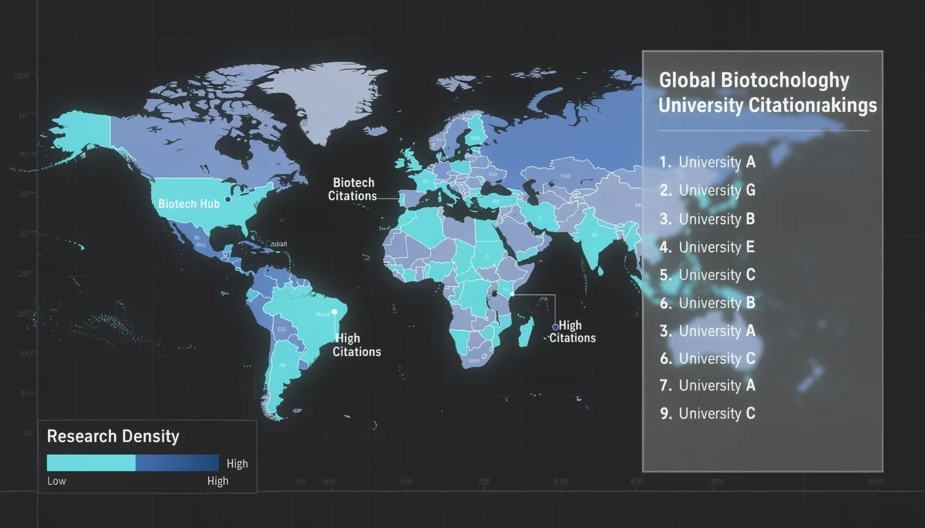 Global biotech university citation rankings visualization for 2026