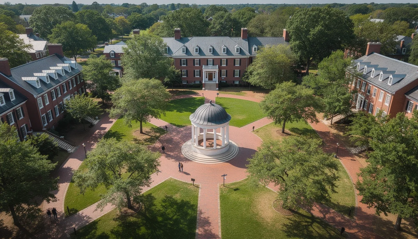 Aerial view of UNC Chapel Hill main campus