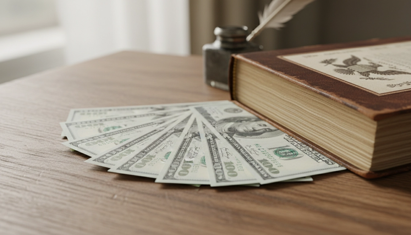 Money and literature symbolizing high-value national scholarships