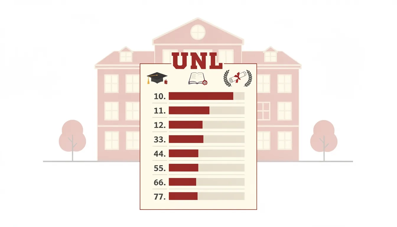 University ranking chart illustration for University of Nebraska Lincoln
