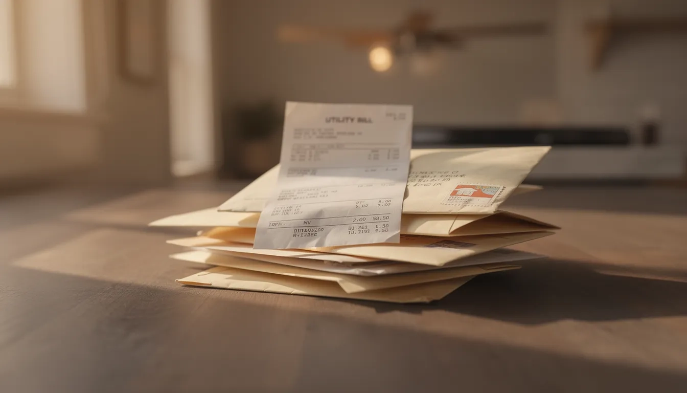 Utility bill on a kitchen counter representing Florida energy assistance programs