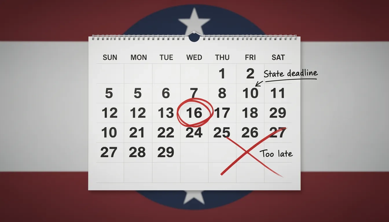 Calendar showing Tennessee FAFSA priority deadline dates for 2026-27