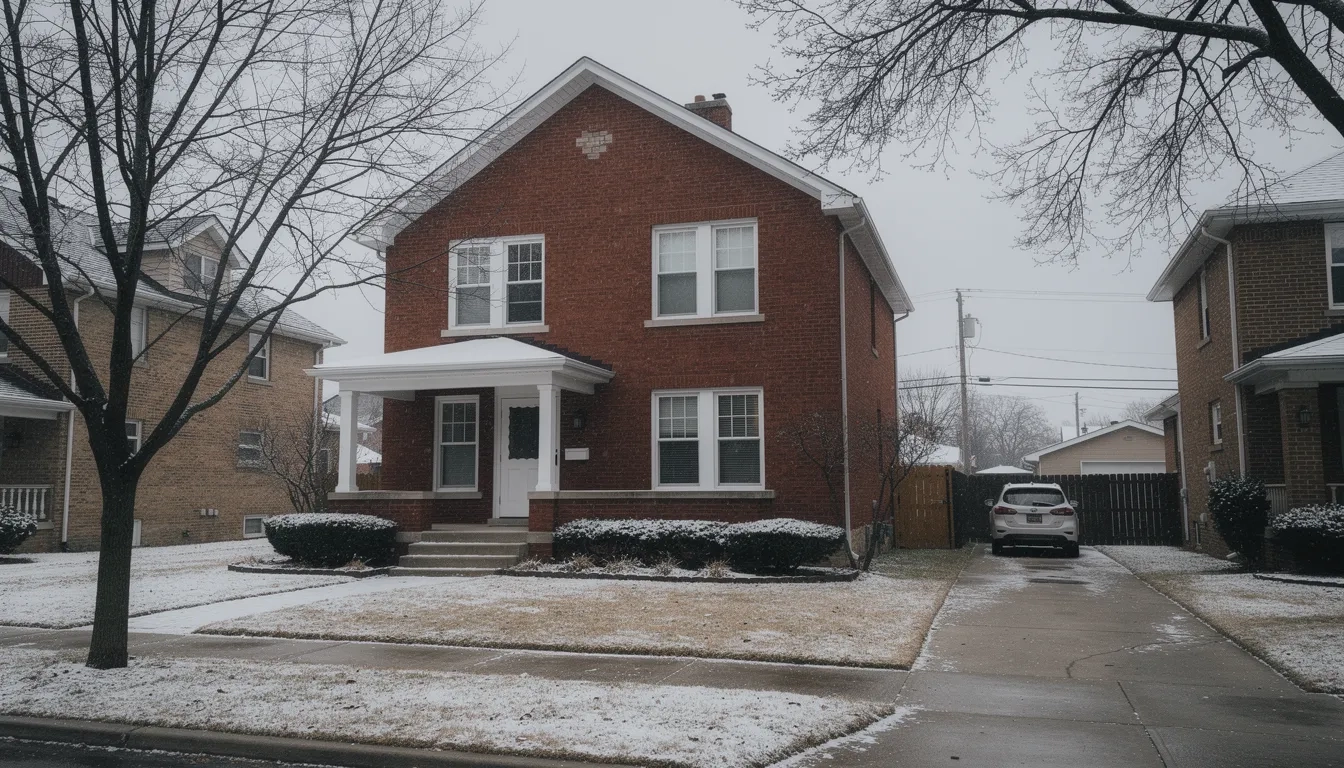 Brick suburban Illinois home representing property tax relief programs