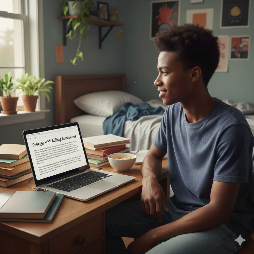 Student on his laptop - not too late to plan your future