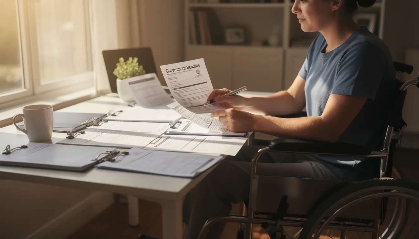 Person with disability reviewing student loan discharge paperwork