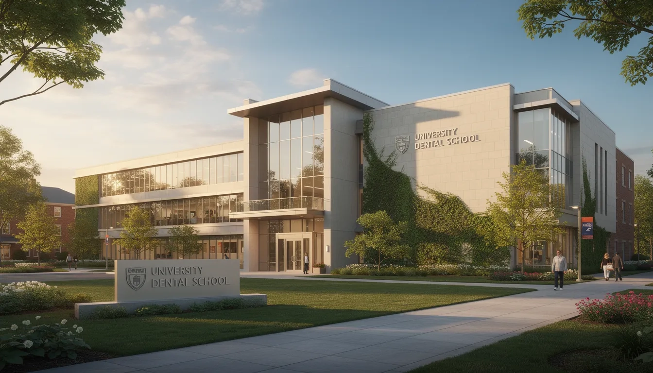 Dental school university building exterior