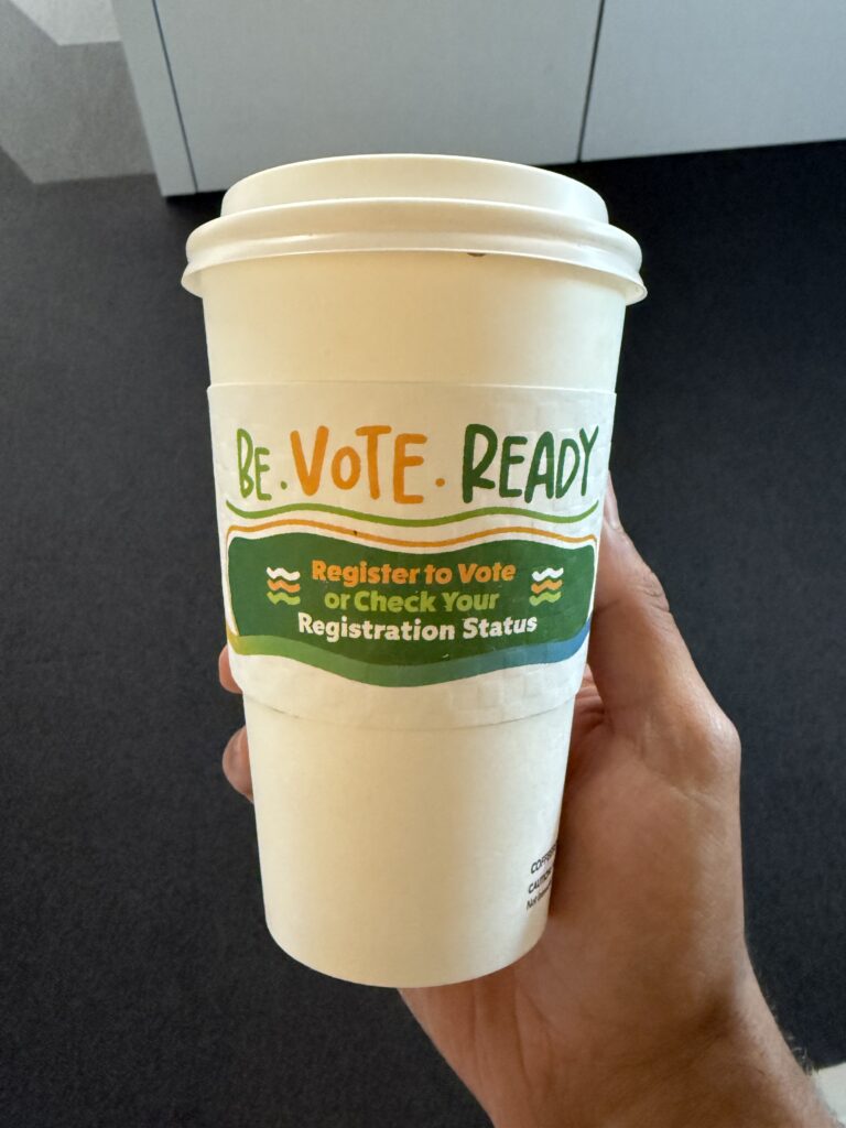 Turning out California student voters with quizzes, coffee sleeves and door-knocking